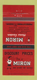 Matchbook Cover - Miron Lumber Poughkeepsie Newburgh NY 30 Strike