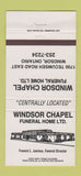 Matchbook Cover - Windsor Funeral Home Windsor ON 30 Strike
