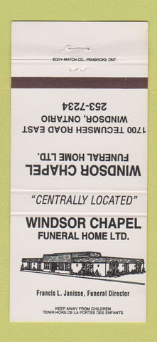 Matchbook Cover - Windsor Funeral Home Windsor ON 30 Strike