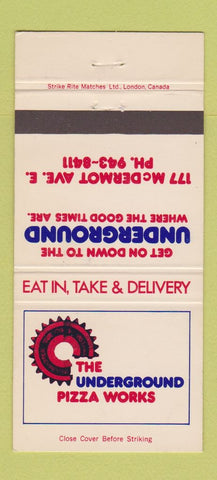 Matchbook Cover - Underground Pizza Works Canada 30 Strike