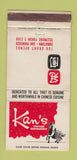 Matchbook Cover - Kan's Chinese Restaurant San Francisco CA WEAR 30 Strike
