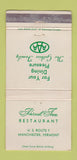 Matchbook Cover - Harvest Inn Restaurant Manchester VT WEAR 30 Strike