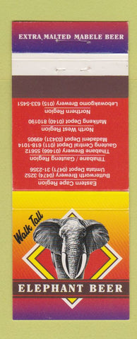 Matchbook Cover - Elephant Beer South Africa
