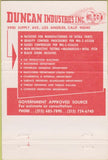 Matchbook Cover - Duncan Industries Los Angeles CA parts 40 Strike