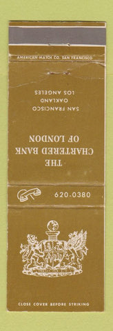Matchbook Cover - Chartered Bank of London Oakland San Francisco CA WEAR