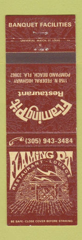 Matchbook Cover - Flaming Pit Restaurant Pompano Beach FL