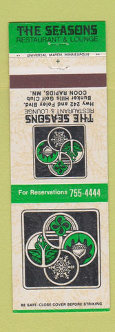 Matchbook Cover - The Seasons Restaurant Coon Rapids MN