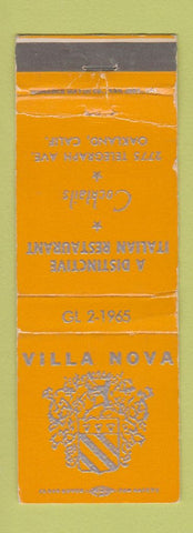 Matchbook Cover - Villa Nova Italian Oakland CA WEAR