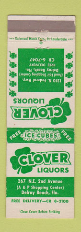 Matchbook Cover - Clover Liquors Delray Beach FL