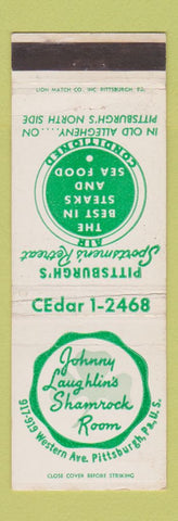 Matchbook Cover - Johnny Laughlin's Shamrock Room Pittsburgh PA