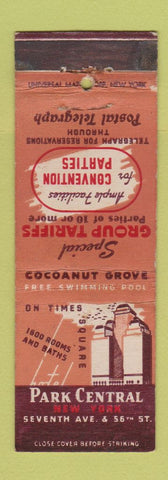 Matchbook Cover - Park Central Hotel New York City