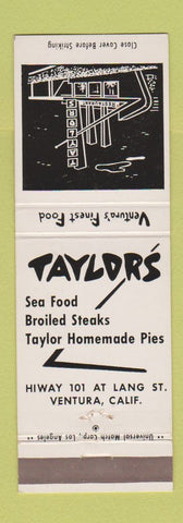 Matchbook Cover - Taylor's Seafood Restaurant Ventura CA