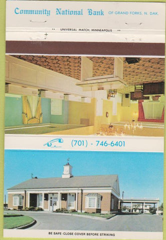 Matchbook Cover - Community National Bank Grand Forks ND 40 Strike