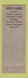 Matchbook Cover - Green Acres Caribou ME WEAR