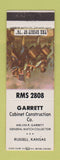 Matchbook Cover - Garrett Cabinet Construction Russell KS