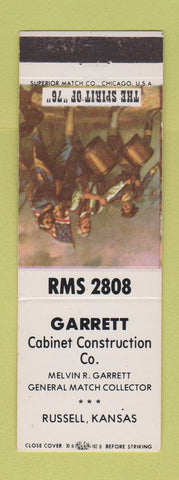 Matchbook Cover - Garrett Cabinet Construction Russell KS