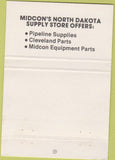 Matchbook Cover - Midcon pipeline supply Bismarck ND 40 Strike