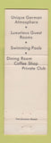 Matchbook Cover - Sunday House Fredericksburg TX