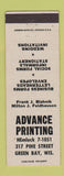 Matchbook Cover - Advance Printing Green Bay WI
