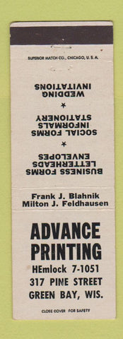 Matchbook Cover - Advance Printing Green Bay WI