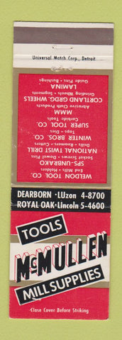 Matchbook Cover - McMullen Tools Dearborn Royal Oak MI