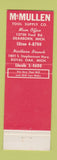 Matchbook Cover - McMullen Tools Dearborn Royal Oak MI