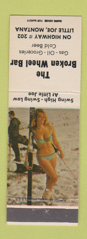 Matchbook Cover - Broken Wheel Bar Little Joe MT pinup