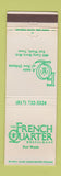 Matchbook Cover - French Quarter Restaurant Fort Worth TX