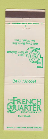 Matchbook Cover - French Quarter Restaurant Fort Worth TX