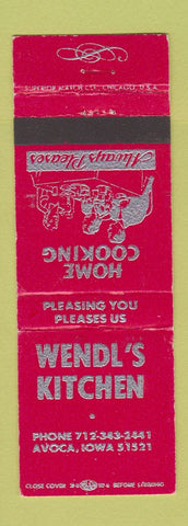 Matchbook Cover - Wendl's Kitchen Avoca IA WEAR