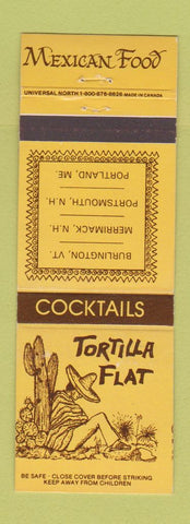 Matchbook Cover - Tortilla Flats Mexican Food Portland ME Burlington VT