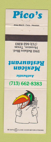 Matchbook Cover - Pico's Mexican Restaurant Houston TX