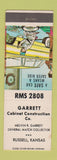 Matchbook Cover - Garrett Cabinet Construction Russell KS