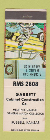 Matchbook Cover - Garrett Cabinet Construction Russell KS