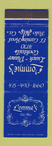 Matchbook Cover - L'ommie's Palo Alto CA restaurant