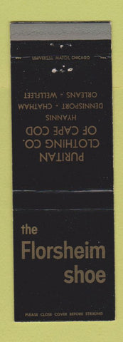 Matchbook Cover - Florsheim Shoes Puritan Clothing Orleans Chatham Dennisport MA