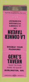 Matchbook Cover - Gene's Tavern Burlington WA WEAR