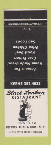 Matchbook Cover - Black Lantern Restaurant Keene Troy NH DD Bean