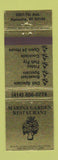Matchbook Cover - Marina Garden Restaurant Kenosha WI