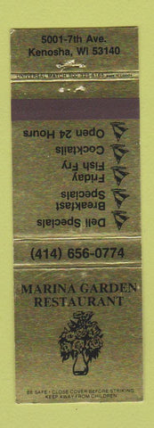 Matchbook Cover - Marina Garden Restaurant Kenosha WI