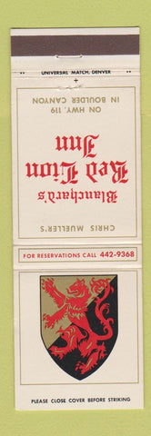 Matchbook Cover - Blanchard's Red Lion Inn Boulder Colorado