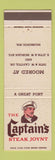 Matchbook Cover - Captain's Steak Joynt Milwaukee WI