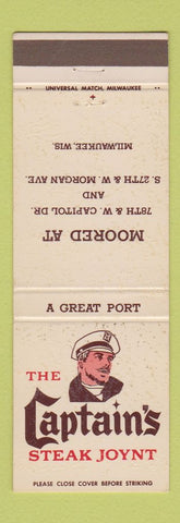 Matchbook Cover - Captain's Steak Joynt Milwaukee WI