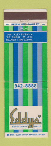 Matchbook Cover - Eddys' Restaurant Kansas City MO