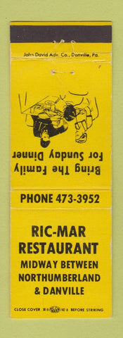 Matchbook Cover - Ric Mar Restaurant Danville Northumberland PA
