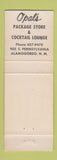Matchbook Cover - Opal's Bar Alamogordo NM WEAR