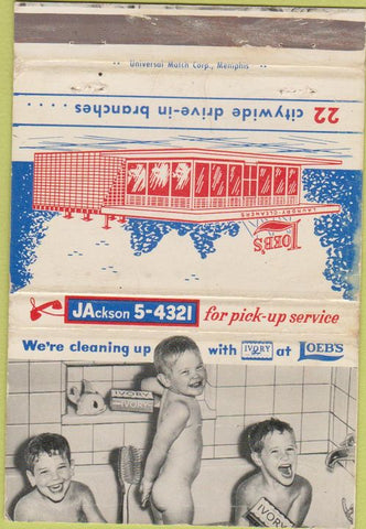 Matchbook Cover - Loeb's Cleaners Memphis TN WEAR 40 Strike