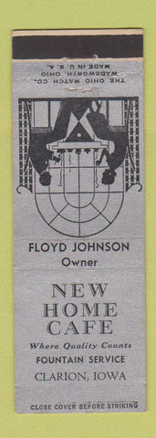 Matchbook Cover - New Home Cafe Clarion IA