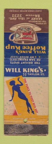 Matchbook Cover - Will King's Koffee Kup San Francisco CA girlie WORN