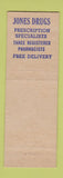 Matchbook Cover - Jones Drugs Youngstown OH